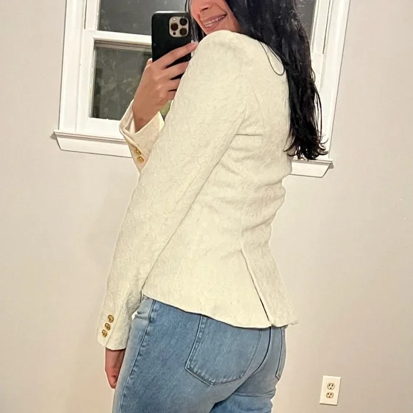 smythe off white floral lace jacquard blazer - Picture 3 of 13
